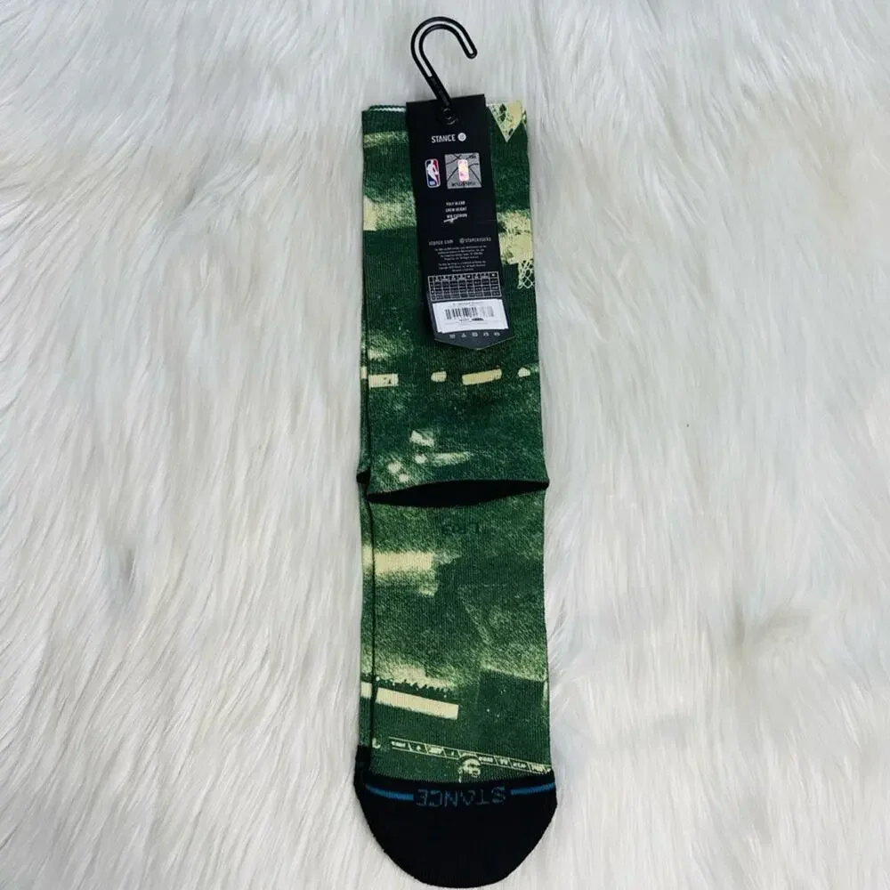 NBA Stance Green and Black Giannis Crew Socks